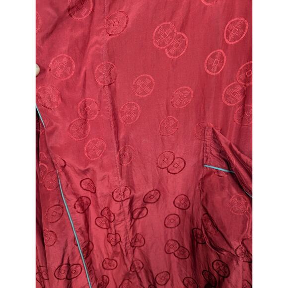 Gimbels Robe Men's Red Large Silk With Belt Vintage - Picture 6 of 11